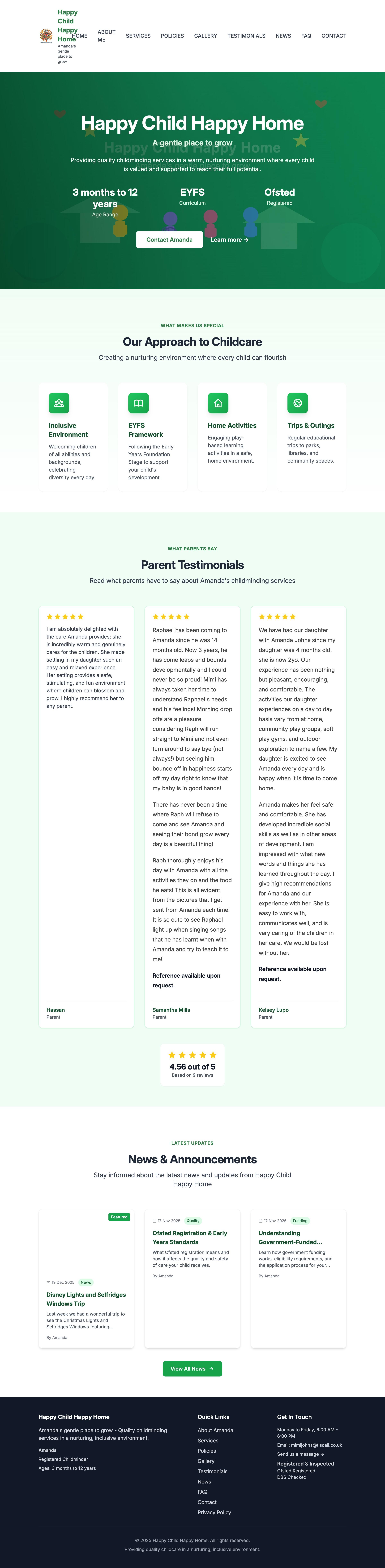 Happy Child Happy Home → Family Services